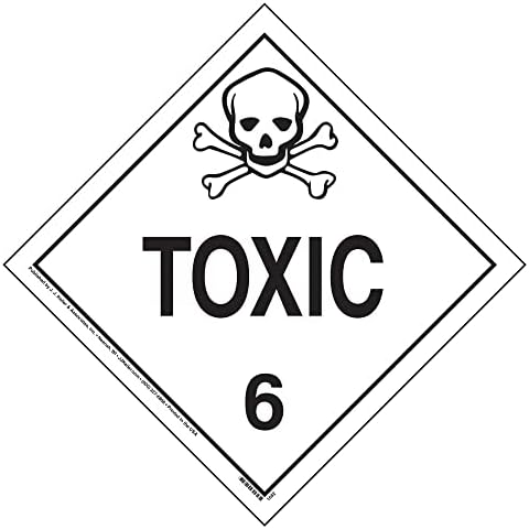 Division 6.1 Toxic Placard, Worded 25-pk. - 10.75" x 10.75" Remov...
