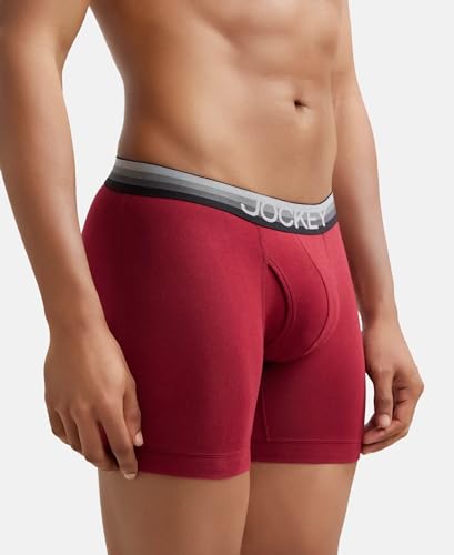 Image of Jockey ZN03 Men's Super Combed Cotton Elastane Stretch Solid Boxer Brief with Ultrasoft Waistband