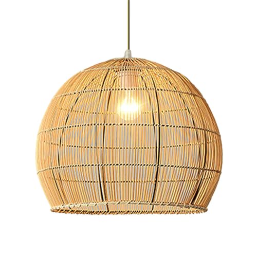 Luminaire industriel cuisine au fini délicat en rotin beige de haute qualité
