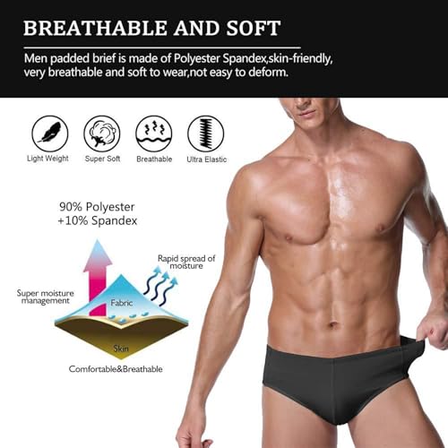Mens Booty Lift Briefs Padded Enhancer Butt Push Up Underwear Shapewear with Hip Removable Pad2