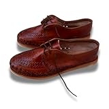 Mexico en la Piel: Handcrafted Men's Genuine Leather Lace-Up Huarache Sandals Shoes, Size 9 - Rich Burgundy, Lightweight