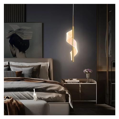 Lampe suspendue en spirale pour éclairage de chevet et salon moderne
