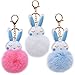 3 Pcs Pom Pom Portachiavi Coniglietto Portachiavi Peluche Portachiavi Donna Peluche Mini Portachiavi Fascino Portachiavi Animale Portachiavi Auto Portachiavi Fascino Ciondolo Di Borsa Miglior Regalo