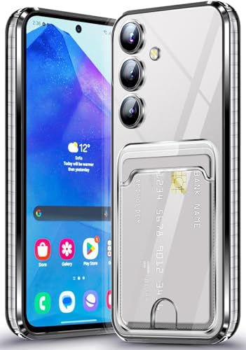 Coque Samsung Galaxy A55 Neivi avec porte-cartes silicone transparent noir fine
