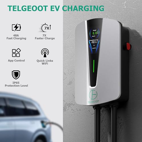 Telgeoot Q8 Level 2 Ev Charger 48Amp, Indoor/Outdoor Electric Car Charger Evse Sae J1772 thumb #2