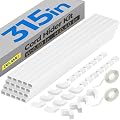 314" One-Cord Cable Concealer, PVC Mini Cord Cover, Paintable Raceway Kit for Hiding a Single Ethernet Cable, Speaker Wire, Floor Lamp Cord - 20X L15.7in W0.59in H0.4in
