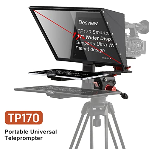 TP170 Portátil Teleprompter Prompter Smartphone/Tablet/DSLR Câmera Universal com Controle Remoto Est