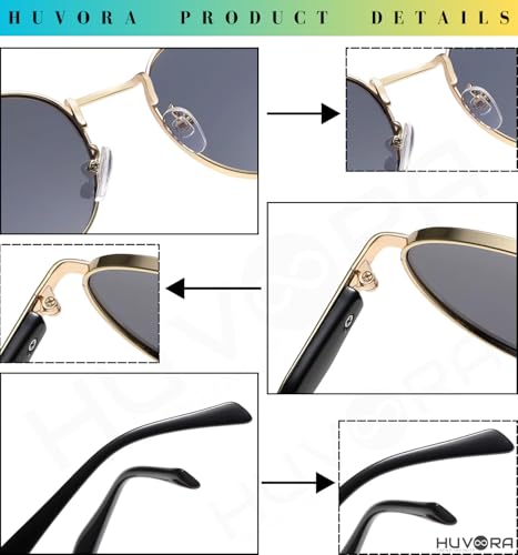 Image of Designer Ellipse Round Sunglasses for Men and Women - UV400 Protected Stylish Branded Goggles for Fashion Casuals Party Driving Travel - Metal Frame Unisex Retro Sun Glasses