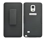 Galaxy Note 4 Case - ZuZo Premium Shell Holster Combo Protective Case forSamsung Galaxy Note 4 - W/ LIFETIME WARRANTY - Rubberized Ribbed Texture Shell And Holster With Fixed Ratching Belt Clip - with Kick-Stand Belt Clip Holster (Black)