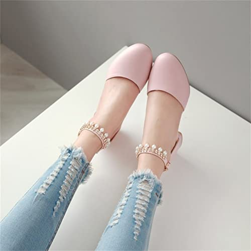 Sandals Girls Children Summer Beach Shoes Slingback Lightweight Children's Sandals Summer Shoes Leather Flowers Non-Slip Princess Summer Shoes with Soft Sandals for Girls (Pink 4.5 UK Narrow)3