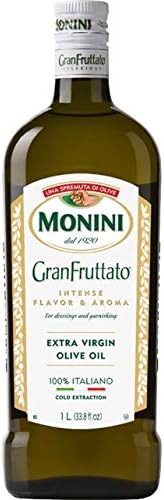 Monini Premium Extra Virgin Olive Oil | GranFruttato for Dressing and Garnishing | Cold Extracted Process, Intense Flavor & Aroma | 33.8oz (1L)