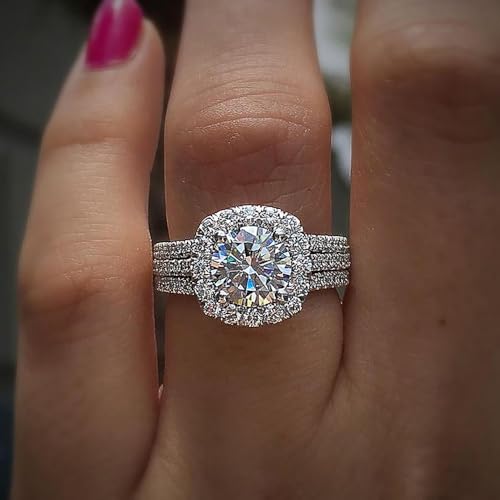 Luxury Wedding Band Rings for Women Gorgeous Eternity Promise Finger Jewelry Accessories