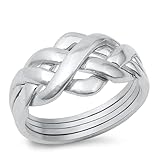 Body Accentz .925 Sterling Silver Puzzle Braid New Ring Polished 925 Band 11mm (9)