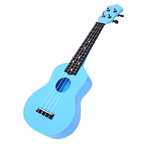 21-Zoll-Ukulele, azurblaue 4-Saiter-Gitarre aus Kunststoff, verzerrungsfreier Klang Zubehör für Musikinstrumente Cover