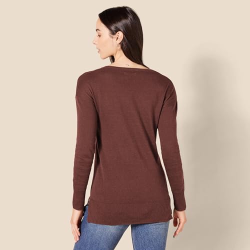 Image of Amazon Essentials Women's Lightweight V-Neck Tunic Sweater, Long Sleeve, Ribbed (Available in Plus Size)