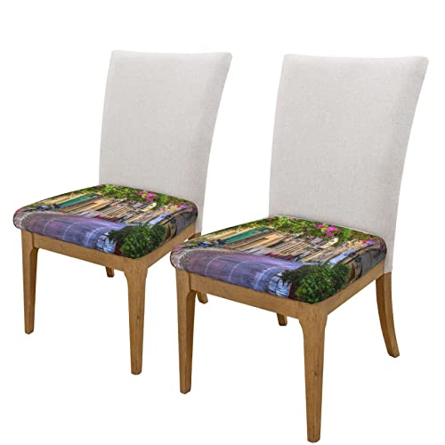 Bafafa Spring Garden Printed Square Cushion Cover Chair Slipcovers Dining Room Chair Seat Cushion Covers Chair Protector For Kitchen Office Two Pieces #TOP1