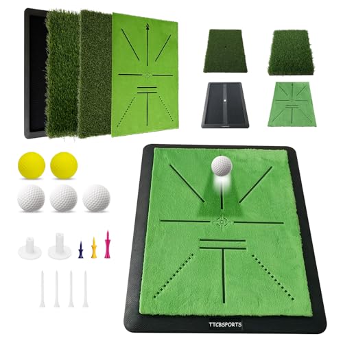 Golf Hitting Mat Indoor, Golf Practice Mat Outdoor, Chipping Training Mats &ndash; Replaceable Pad with...