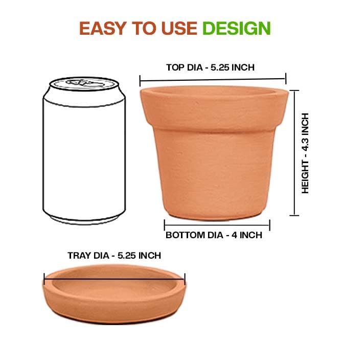 Village Decor Vaso per piante in terracotta, 12,7 cm, 1 pezzo