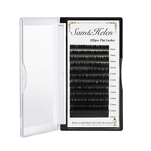 Ellipse Eyelash Extension 0.15mm C Curl 8-15mm Mixed Lash Extensions Flat Eyelash Extension supplies Matte Individual Eyelashes Salon Use (C Curl)