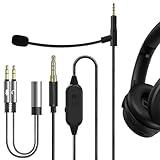 GEEKRIA Boom Mic Headphones Cable Compatible with Bose QC Ultra II/SE/45, 700, 2.5mm Jack Nylon Braided Replacement Cord with Boom Microphone for Gaming & Meeting (5.6ft)