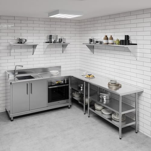 Image of AmGood 60 inch Long X 14 inch Deep Stainless Steel Wall Shelf | NSF Certified | Appliance & Equipment Metal Shelving | Kitchen, Restaurant, Garage, Laundry, Utility Room