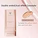 Vivien Beauty Foundation Stick, Korean Foundation Stick, Multi-use Double Head Foundations Make up Sticks, Longwear Natural Finish, Waterproof, Sweat-Proof for All Skin Types (#3 Warm Skin Color)