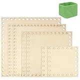 7 Stück 10/15/17,5/20cm Korbboden zum Häkeln, Boden für Häkelkorb, Naturholzkorbboden Quadrat Holzboden, Naturholzkorbboden, Holzboden für Häkelkorb, Holzbodens zum Häkeln, für Handtaschen, Körbe