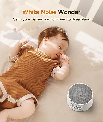 White Noise Machine for Adults Sleeping, Dreamegg D3 Pro Sound Machine for Baby Adults, 29 HiFi Sound, Battery/Adapter, Portable Sound Machine for Sleeping, Sound Therapy for Home Office Travel