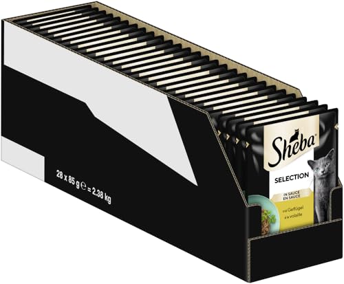 SHEBA Portionsbeutel Nassfutter für Katzen Selection in Sauce mit Geflügel 28 x 85g – Ansicht 1