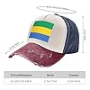 KETAFOUND Unisex Vintage Baseball Cap Gabon Flag Cotton Sun Hat Regional Culture Adjustable Distressed Snapback Cap Edge Grinding Do Old Hat for Running Fishing Hiking Camping #3