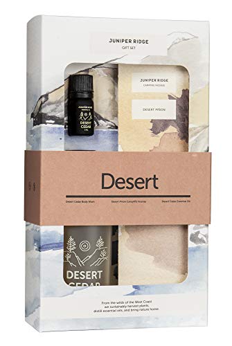Juniper Ridge Desert Gift Set | Includes Body Wash, Incense & Essential Oil | 3-In-1 | All Natural, Multi-Use Desert Cedar 8Oz Body Wash, 5Ml Essential Oil, 20 Incense Sticks #TOP19