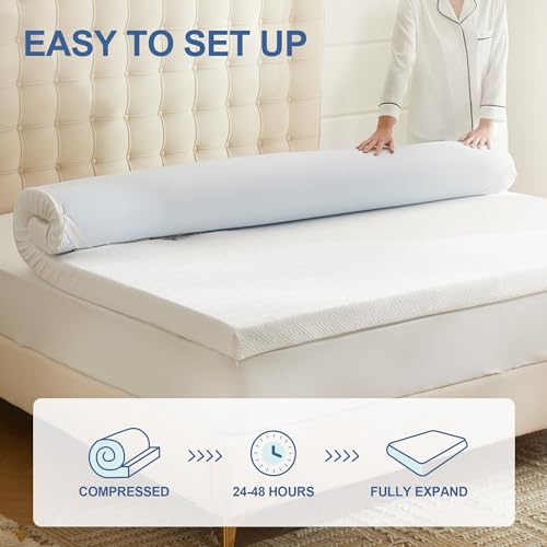 Eiayeebil 3 Inch Memory Foam Mattress Topper Full, Memory Foam Pad with Removable & Washable Cover, Bed Topper for Back Pain, Non-Slip Ventilated Design, Full Size - Thumbnail 6