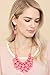 RIAH FASHION Chunky Acrylic Jewel Cluster Floating Bubble Statement Necklace - Teardrop Dangle Layered Bib Collar (Coral Pink)