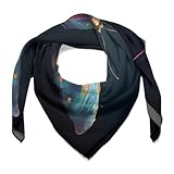 Jubonexis Pañuelo de mariposa colorida para mujer, pañuelo cuadrado de seda, pañuelo de satén para el cuello