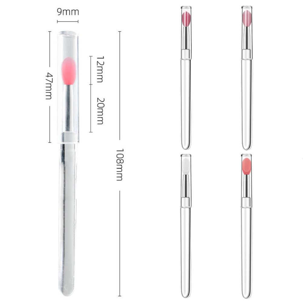 Ensemble de 5 pinceaux à lèvres en silicone avec couvercles, comprenant des pinceaux à lèvres,des pinceaux exfoliants pour les lèvres et des pinceaux cosmétiques,pinceau silicone,gommage levre