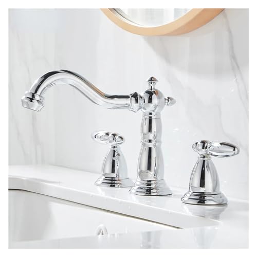 Robinet de salle de bain à trois trous mélangeur mélangeur 3 pièces pour lavabo en inox