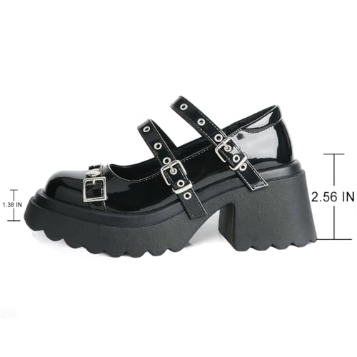 Image of FOREADA Lolita Shoes Platform Mary Jane Heels Kawaii Bow Lace Pearl Pumps | Vintage kawaii lolita styling ideal for dresses, with bead, lace, bow, ankle strap, pink, white and classic black colors