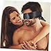 PACKOVE 2pcs Satin Eye Mask Black Rosy Multi-Functional Eye Patch for Fun and Sleep for Couples and Special Occasions Soft Material for Travel and Relaxation