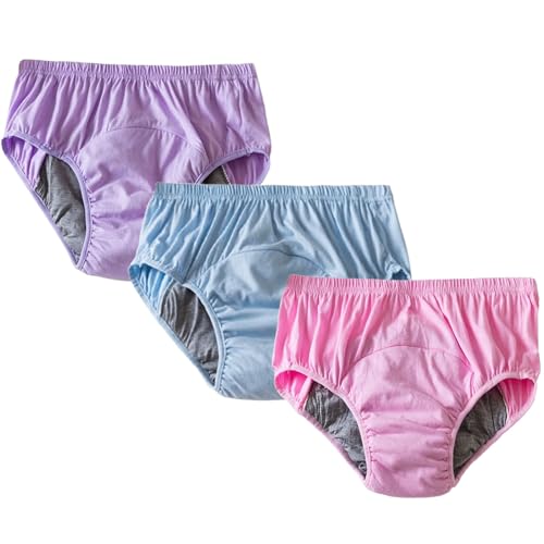 Pañales de Tela para Adultos,Pantalones de Incontinencia de Pañales Reutilizables Ropa Interior Impermeable de Tpu para Incontinencia para Personas Mayores(Pink+Purple+Blue,L)