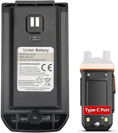 BAOFENG UV-21R Original Li-ion Battery Pack, High Capacity for UV-21R UV-21 PRO GM21 Two Way Radio Walkie Talkies Accessories