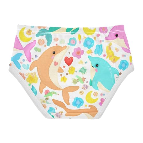 Personalized Toddler Underwear Custom 2t Cotton Little Girl Panties Cute Colorful Dolphins Floral Kids Undies Briefs2