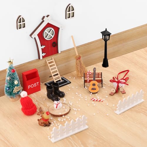 Wichteltür Btonge Set, 26-teiliges Zubehör für Weihnachten