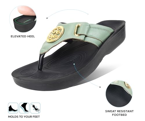 Image of AEROTHOTIC Arch Support Flip Flops for Women Comfortable Stylish Straps with Non Slip Footbed Fashion Dressy Sandals Outdoor Travel Vacation Essentials