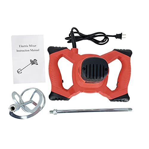 Cdzhltg Portable Concrete Mixers 2100W Adjustable 6 Speed Handheld Electric Concrete Cement Mixer Thinset Mortar Grout Plaster Paint Mixer Stirring Tool Ac 110V Red Jpj-Rz-100-110V@Zhtm32 #TOP4