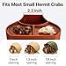 Hermit Crab Habitat Shelter with Dual Food Bowls, 2-in-1 Cave Shelter & Feeding Dish, Textured Climbing Ramp & Viewing Window, Hermit Crab Accessories for Habitat & Tank Setup (Brown)