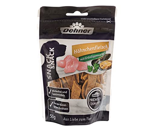 Dehner Premium Hundesnack, Leckerli glutenfrei, Kausnack für Hunde, Lebensmittelqualität, Hähnchenstreifen, 8 x 50 g (400 g)