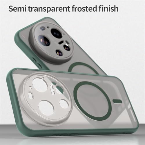 Image of Compatible with Xiaomi 17 Ultra Case Cover,Compatible with MagSafe,Anti-Fall,Compatible with Xiaomi 17 Ultra 5G 25128PNA1C Cell Protective Phone Case Green