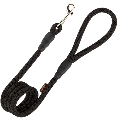 Image of Gooby Mesh Leash, Black, 4 FT | Climbers-rope core, polyester mesh; 4 ft; All-weather; Bolt-snap clasp; Machine washable; Mix-and-match