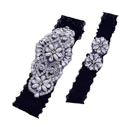 Bas à fleurs en perles noirs pour une nuit de noces inoubliable