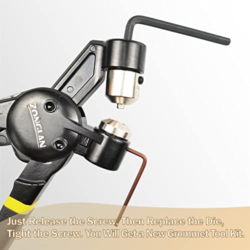image for ZONGLAN Grommet Tool Kit, Eyelet Tool Multi-Purpose Handheld Manual DI
